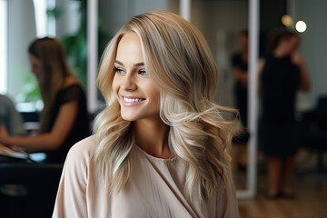 Woman at the hairdresser 