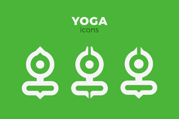 Yoga Logo Lotus Poses Abstract Geometric Design vector icon set template.