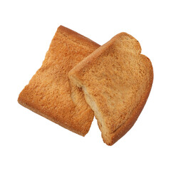 Toast biscuits isolated on transparent background	