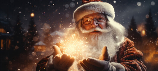 Santa Claus on Christmas, the magic of the holiday, Generative AI