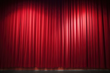 red theater curtain with spotlight beams