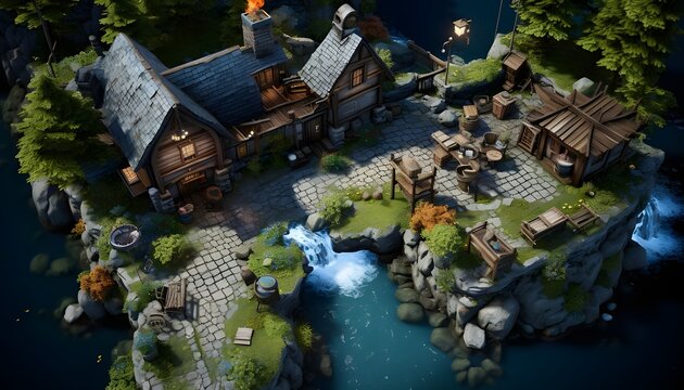 top view village rpg game