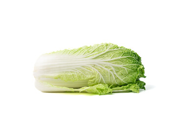 Fresh green Chinese cabbage, Chinese Leaf, wombok vegetable isolated on white background. - obrazy, fototapety, plakaty