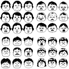 Comic face. outline vector Generative AI