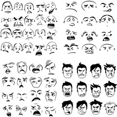 Comic face. outline vector Generative AI