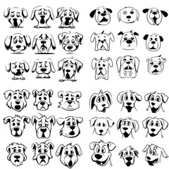 Comic Dog face. outline vector Generative AI