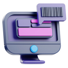 Digital Barcode 3D Illustration
