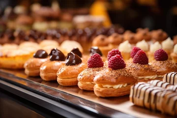 Tuinposter french pastries arranged in a bakery © Alfazet Chronicles