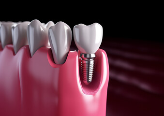 3D Tooth Implantation, 3D Tooth Implant Installation, Dental Care