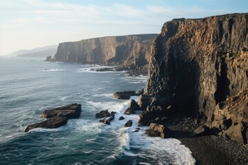 Fototapeta na wymiar rocky cliffs bordering the ocean