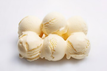 sweet ice cream grains on white background. generative AI