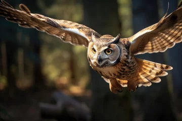 Keuken foto achterwand Flying owl in the wild © Veniamin Kraskov