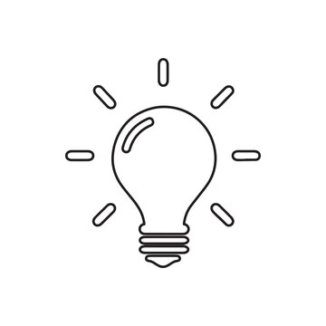 Bulb lamp icon vector. Idea bulb sign symbol vector. Bulb lamp vector icon illustration isolated on white background
