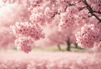 pink cherry blossom in spring - obrazy, fototapety, plakaty