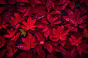 red leaves background - obrazy, fototapety, plakaty
