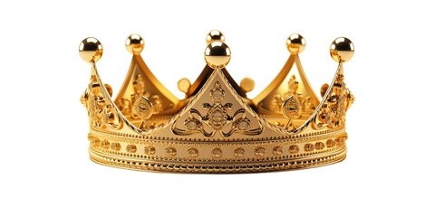 golden crown isolated on white background - obrazy, fototapety, plakaty