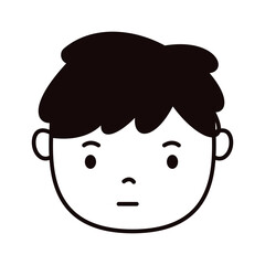 Cute Face Head Doodle Vector Illustration