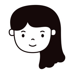 Cute Face Head Doodle Vector Illustration