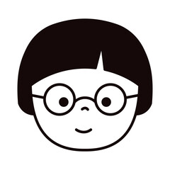 Cute Face Head Doodle Vector Illustration