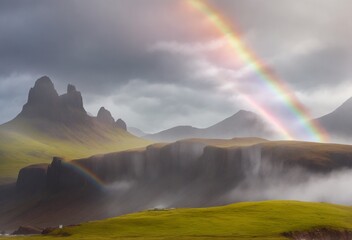 rainbow in the mountains