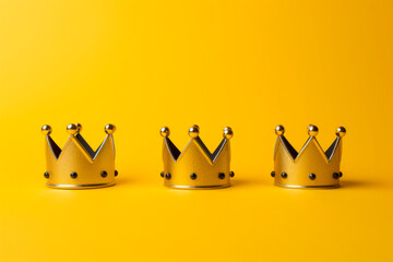 Three crowns as a symbol of the celebration of the Day of the Three Kings