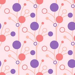 Flower rounds seamless pattern abstract