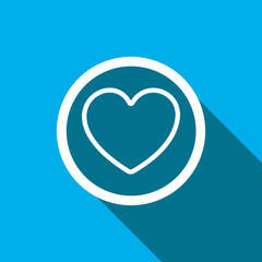 Heart icon vector. Heart icon vector in trendy flat style. Love icon image, Love icon illustration isolated on blue background