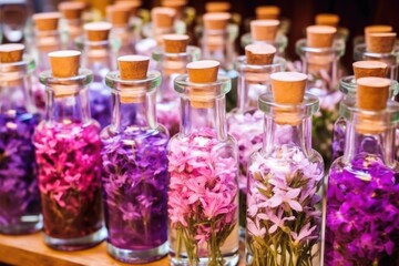 Obraz na płótnie Canvas different fragrant flowers used in perfumery production