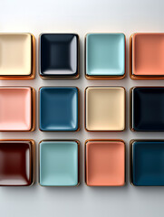 Texture square plates set, palette design template.