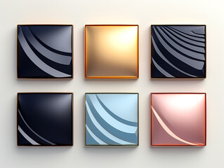 Texture square plates set, palette design template.