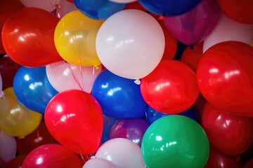 balloons of various colors clustered together