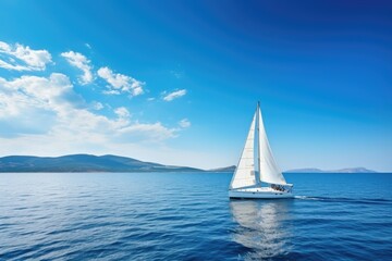luxury private yacht sailing on beautiful blue sea