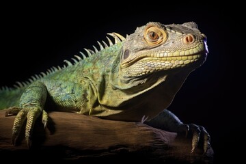 Fototapeta premium a iguana basking under a uvb light