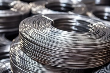 stainless steel bead wire in coils - obrazy, fototapety, plakaty