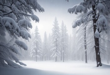 snow covered trees