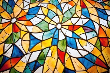 Fototapeta premium a stained glass design pattern on a light table without any human elements