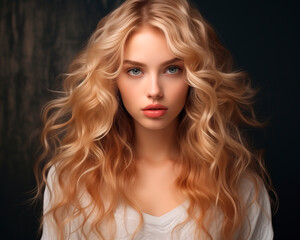 Fototapeta premium closeup of a beautiful blonde model woman