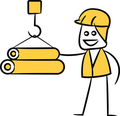 Doodle Labor and Pipe Illustration
