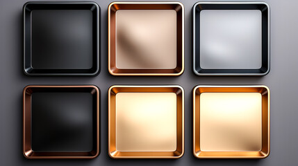 Texture square plates set, palette design template.