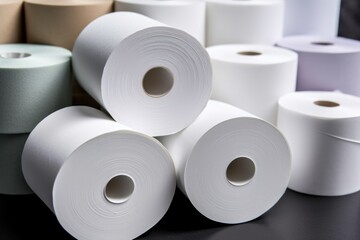 segments of thermal paper rolls showcasing different paper thicknesses