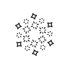 New Year's Eve Fireworks, linear icon. Line with editable stroke