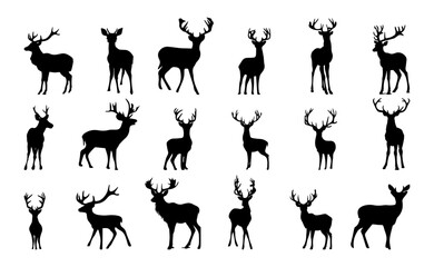Reindeer Silhouette Isolated Vector Illustration Collection