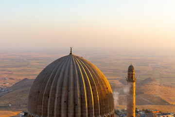 Roof of the Zinciriye Medresesi or Sultan Isa Madrasa at twilight in Mardin, 