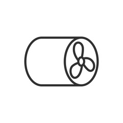 Obraz premium Pipe with a fan, linear icon. Line with editable stroke