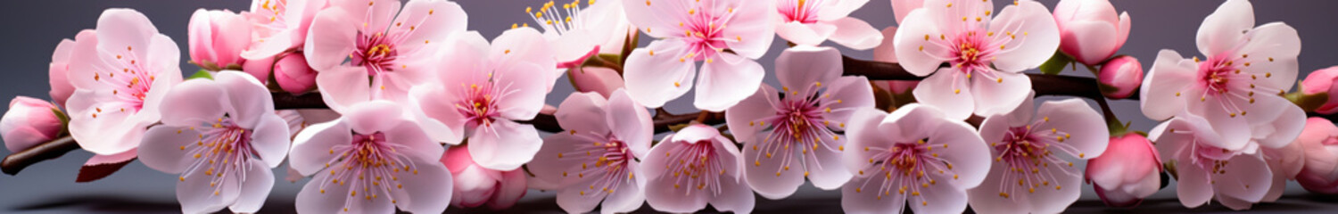Fototapeta na wymiar Schöne Kirschblüten auf weißem Hintergrund für einen romantischen Gruß