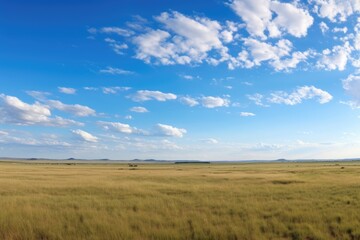 Fototapeta premium a panoramic view of an expansive, open grassland