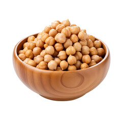 chickpeas in a round bowl isolated on transparent background Remove png, Clipping Path