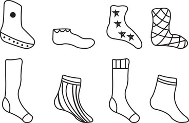 Realistic socks. White empty isolated foot wear mockup for brand identity or product design template.