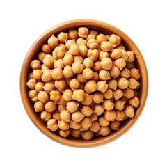chickpeas in a round bowl isolated on transparent background Remove png, Clipping Path
