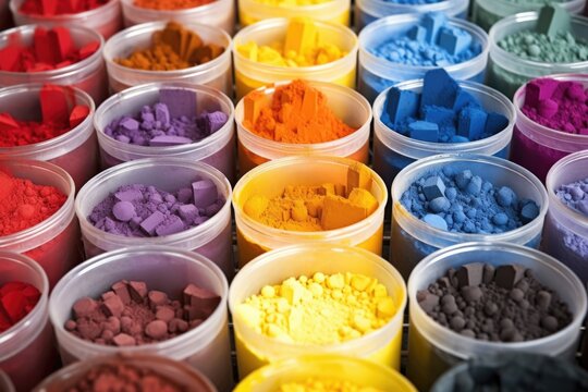 fabric dyes and pigments in containers